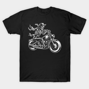 skeleton riding on the motorcycle T-Shirt